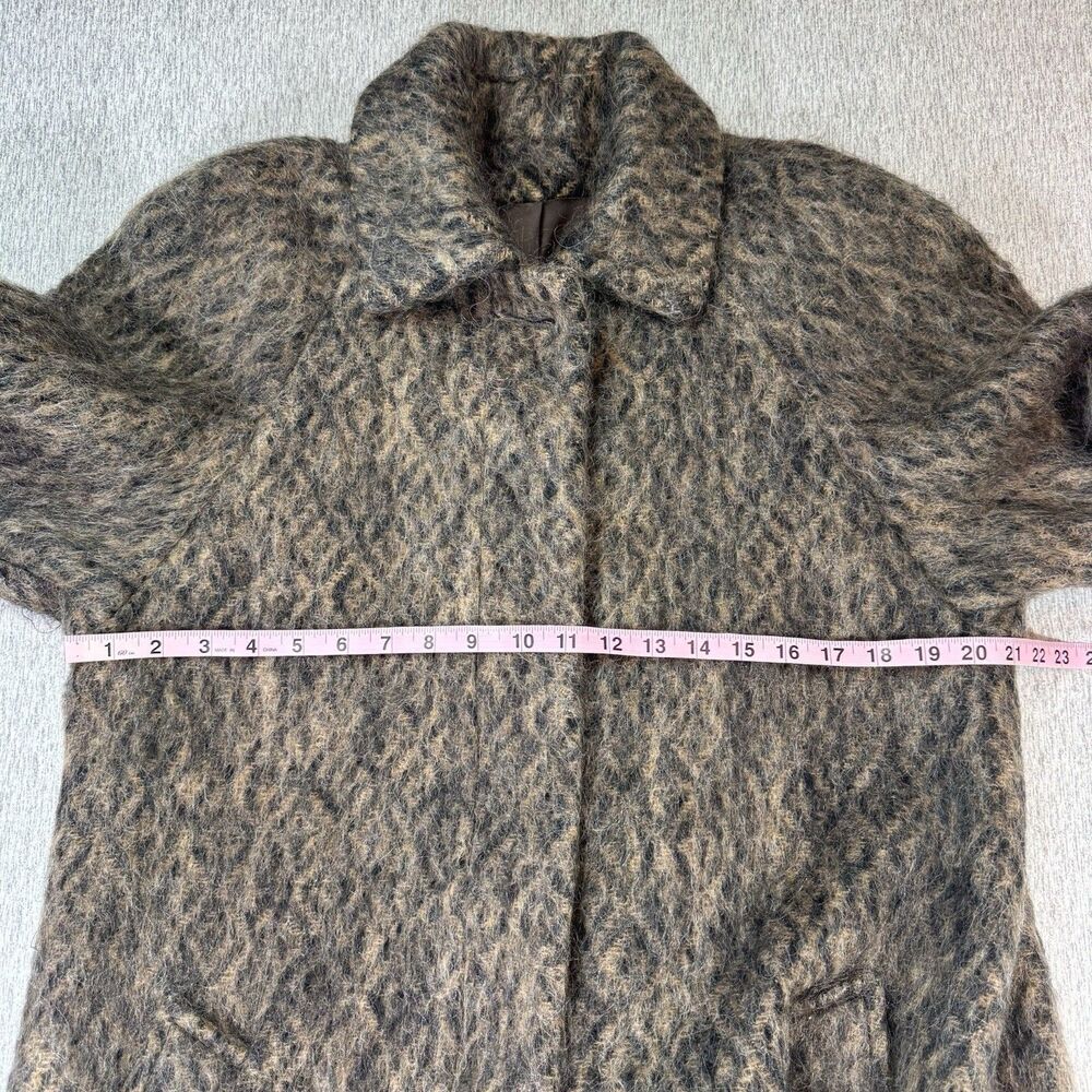VTG Emily Wetherby Brown Mohair Long Coat Fuzzy Retro Women Large EUC USA - Picture 4 of 8